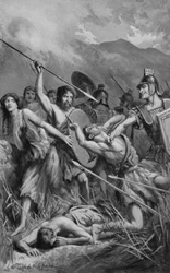 Un Ataque Romano a los Britanos en Mona